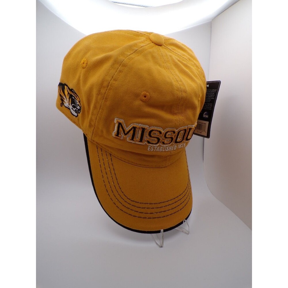 Missouri Tigers Yellow Strapback Dad Hat MIZZOU Embroidered Adjustable